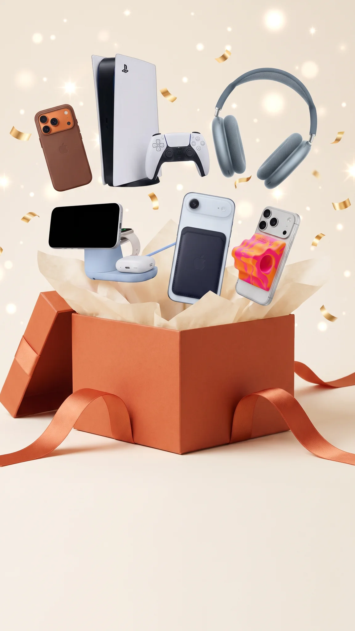 Подарки: фен Dyson, AirPods Pro, PlayStation 5, магнитная зарядка, картхолдер и чехол