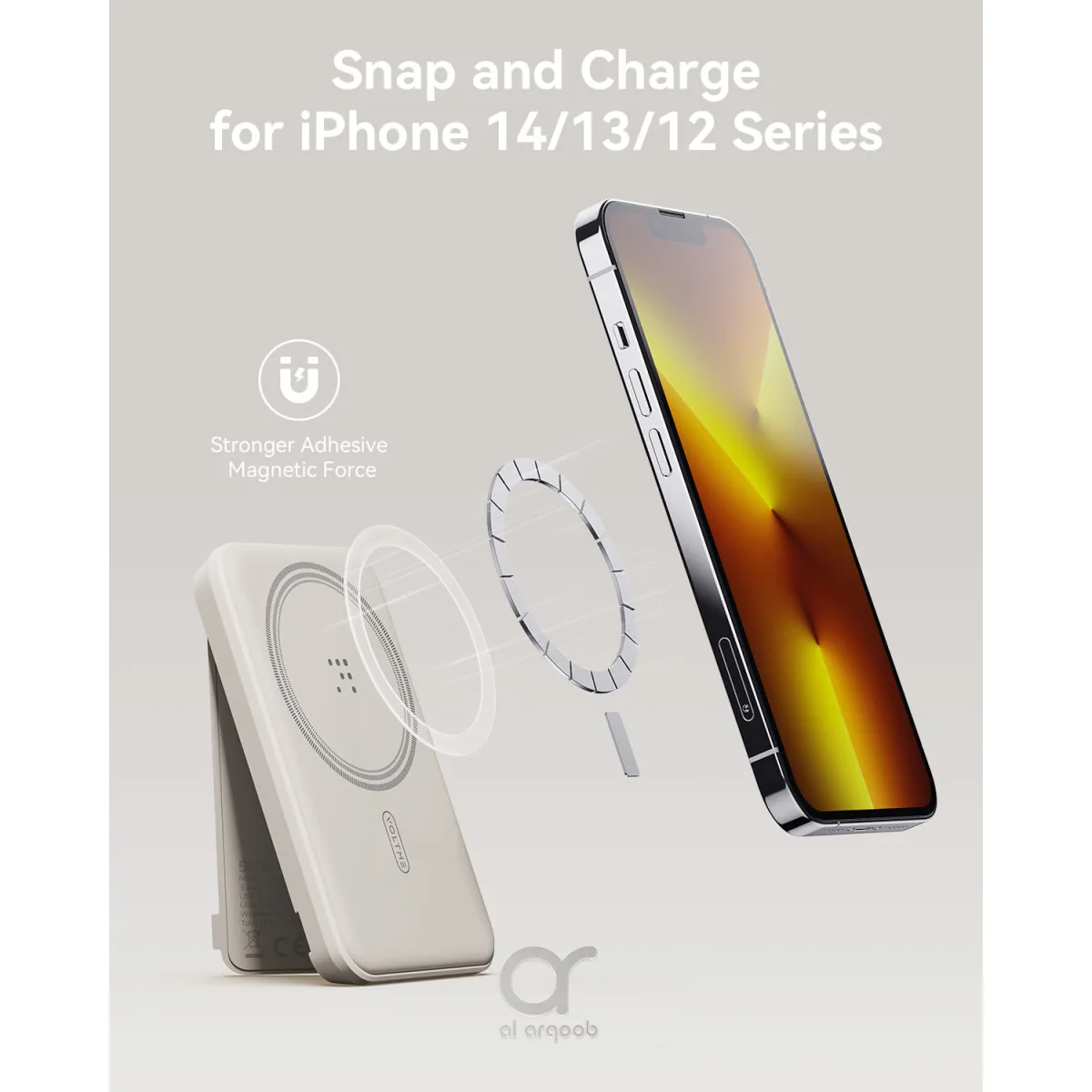 Внешний аккумулятор VOLTME MagPak 5K 5000мАч 15 W Вт MagSafe USB Type-C Серый
