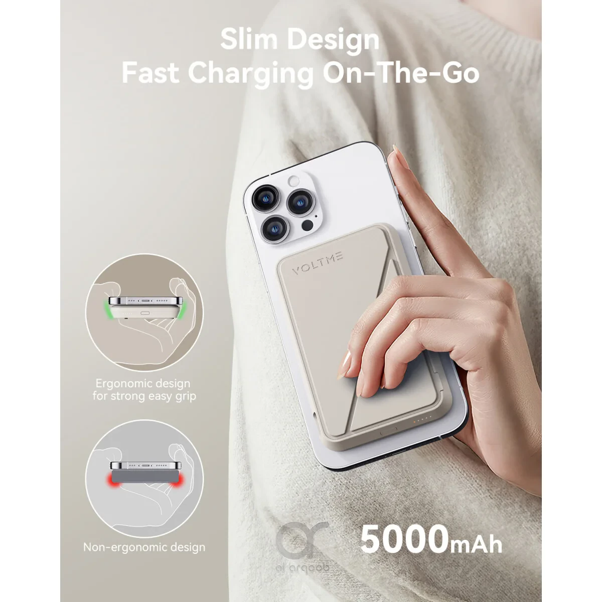Внешний аккумулятор VOLTME MagPak 5K 5000мАч 15 W Вт MagSafe USB Type-C Серый
