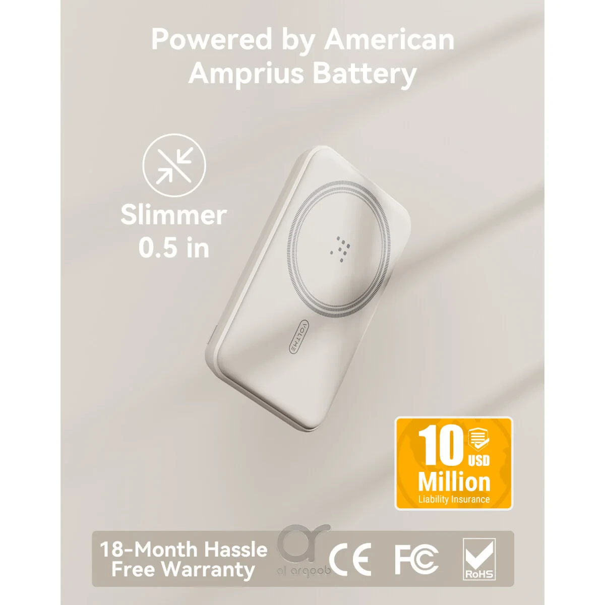 Внешний аккумулятор VOLTME MagPak 5K 5000мАч 15 W Вт MagSafe USB Type-C Серый