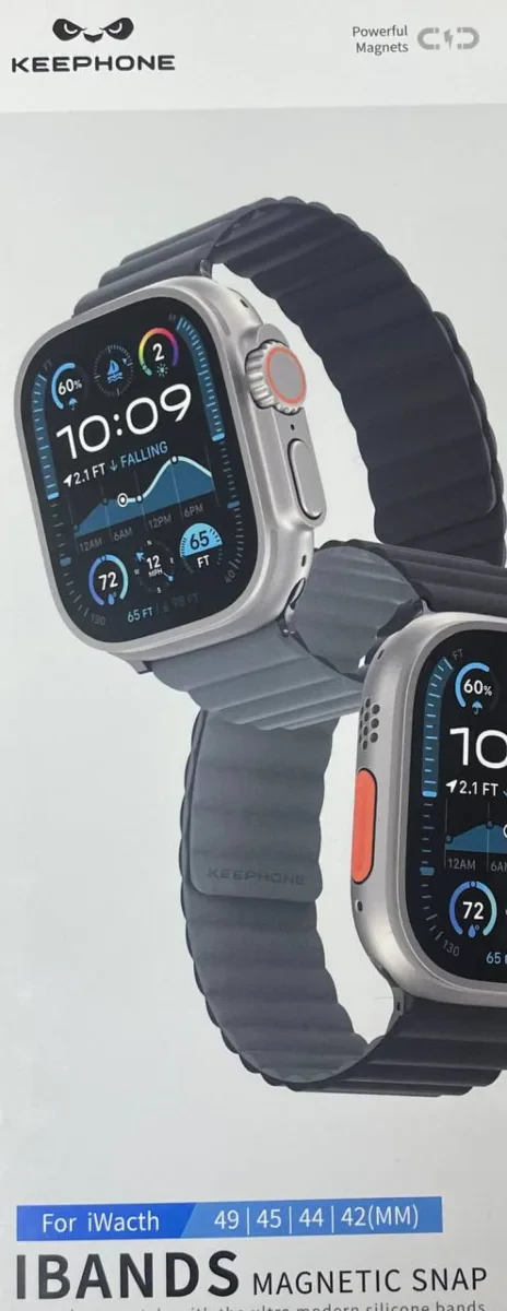 Ремешок силиконовый для AW Keephone Dual Color iBands 42/49 Black / Gray