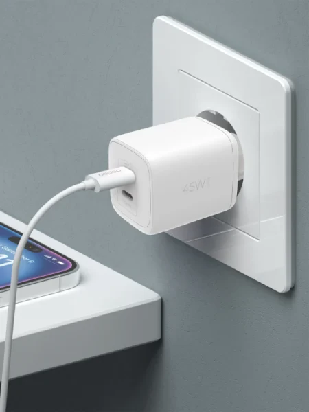 Адаптер Deppa GaN 2xUSB-C 45W (White)