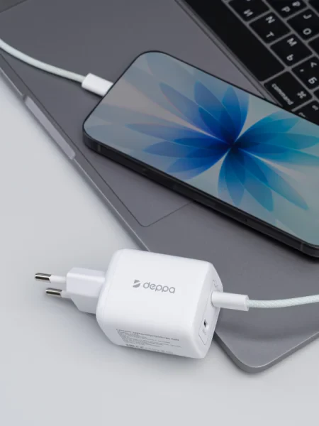 Адаптер Deppa GaN 2xUSB-C 45W (White)