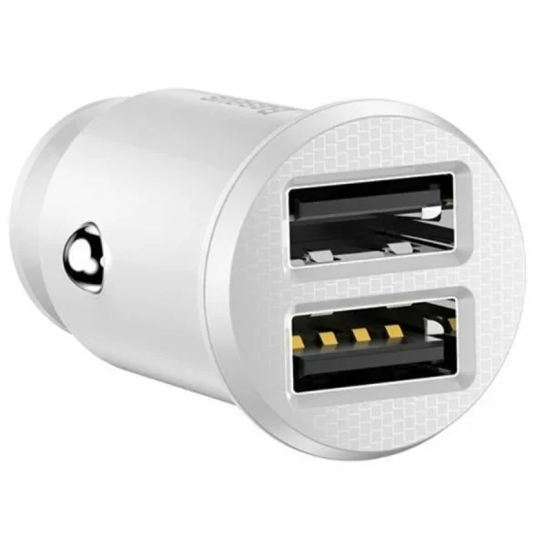 Автомобильное зарядное устройство Baseus Grain 2xUSB-A 15W (White)