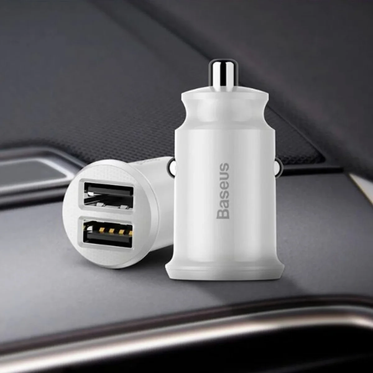 Автомобильное зарядное устройство Baseus Grain 2xUSB-A 15W (White)