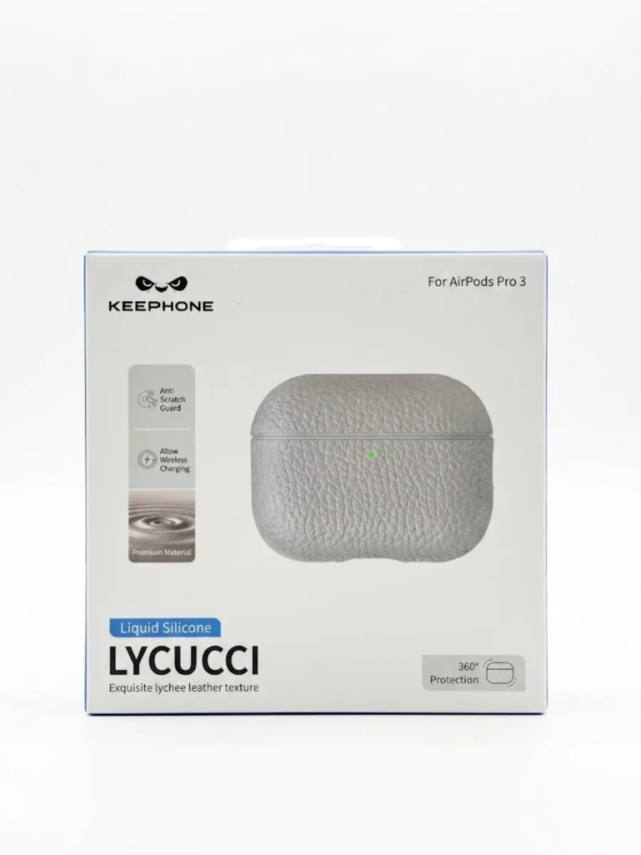 Чехол для AirPods Pro 3 Keephone Lycucci Silicine Leather Case (Gray)