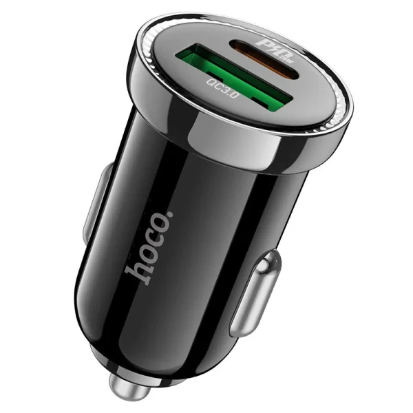 Автомобильное зарядное устройство Hoco Z44 Leading USB-A + USB-C 38W (Black)