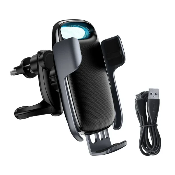 Автомобильный держатель Baseus Milky Way с беспроводной зарядкой (Black)