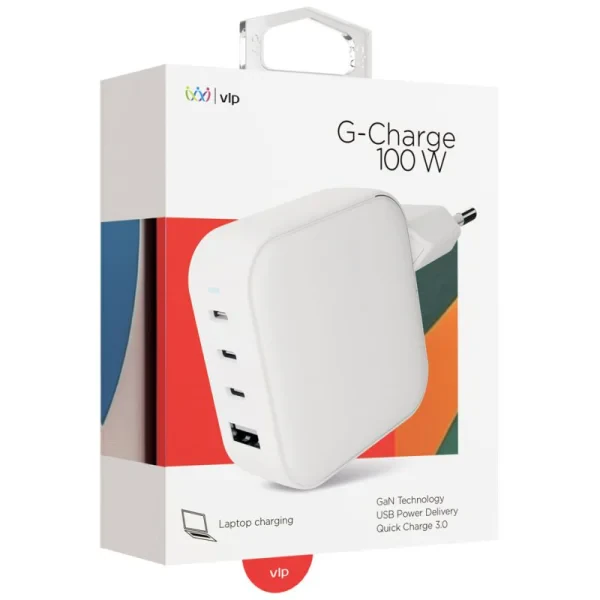 Адаптер VLP G-Charge USB-A + USB-C 100W (White)