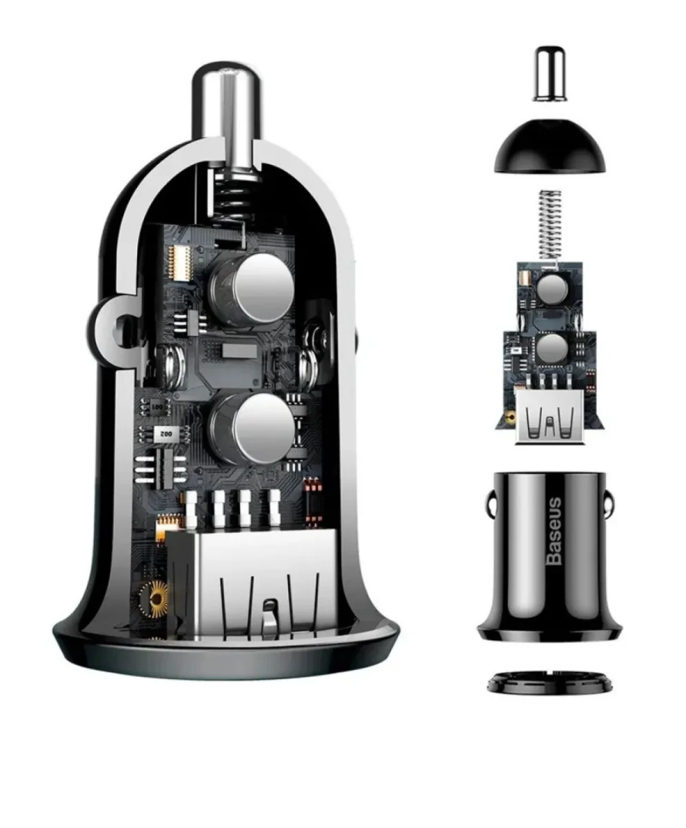 Автомобильное зарядное устройство Baseus Grain Pro 2xUSB-A 24W (Black)