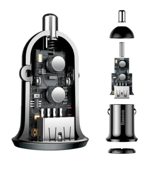 Автомобильное зарядное устройство Baseus Grain Pro 2xUSB-A 24W (Black)