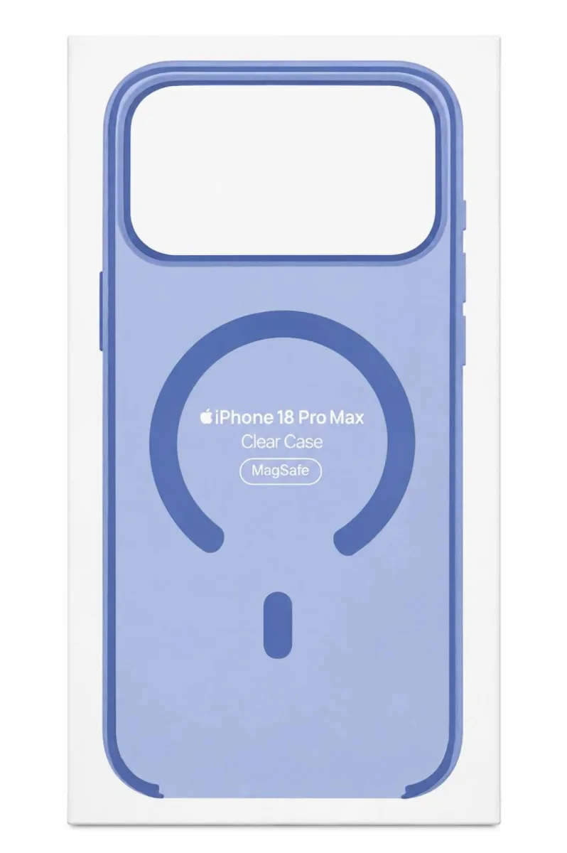 Чехол прозрачный голубой с MagSafe для iPhone 17 Pro Max/ 18 Pro Max (пластиковый)