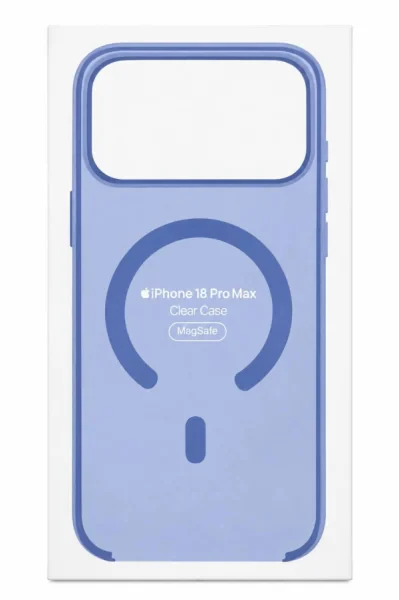 Чехол прозрачный голубой с MagSafe для iPhone 17 Pro Max/ 18 Pro Max (пластиковый)