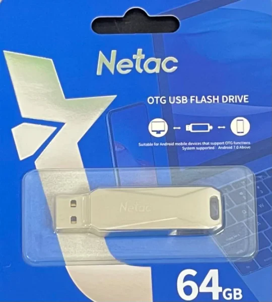 Флеш накопитель Netac 64 GB USB-A USB-C 3.2