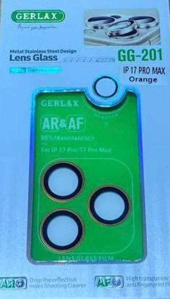 Защитное стекло на камеру Gerlax GG-201 17 Pro / 17 Pro Max, оранжевый