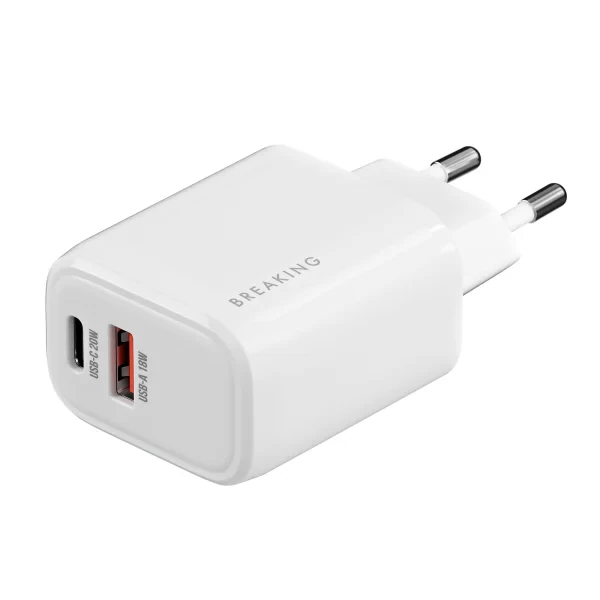 Адаптер Breaking WC06 USB-A + USB-C 20W (White)
