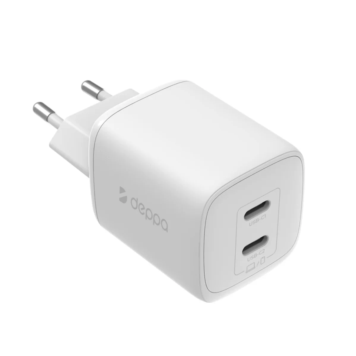 Адаптер Deppa GaN 2xUSB-C 45W
