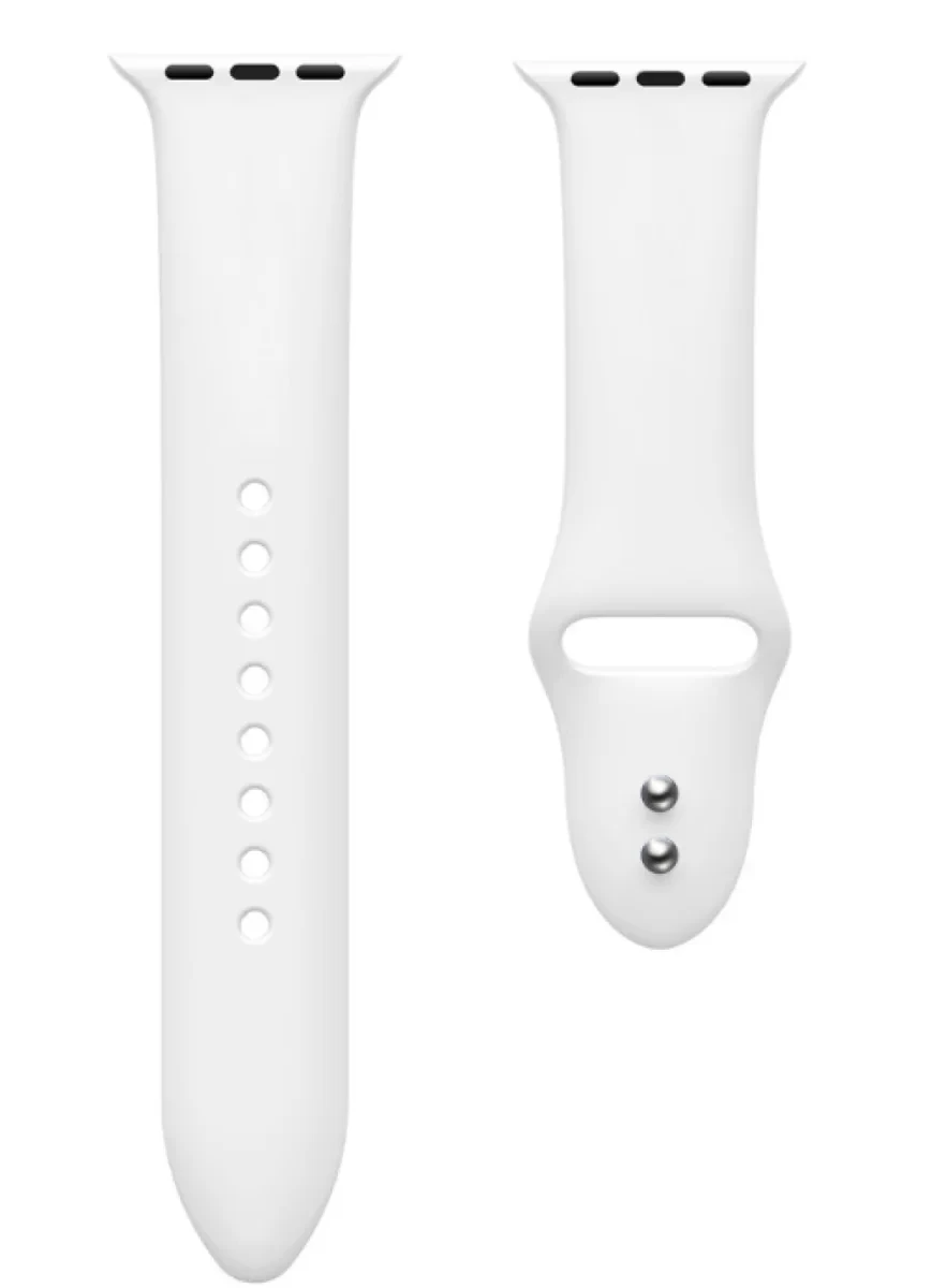 Ремешок силиконовый для Apple Watch 42/44/45/49 белый