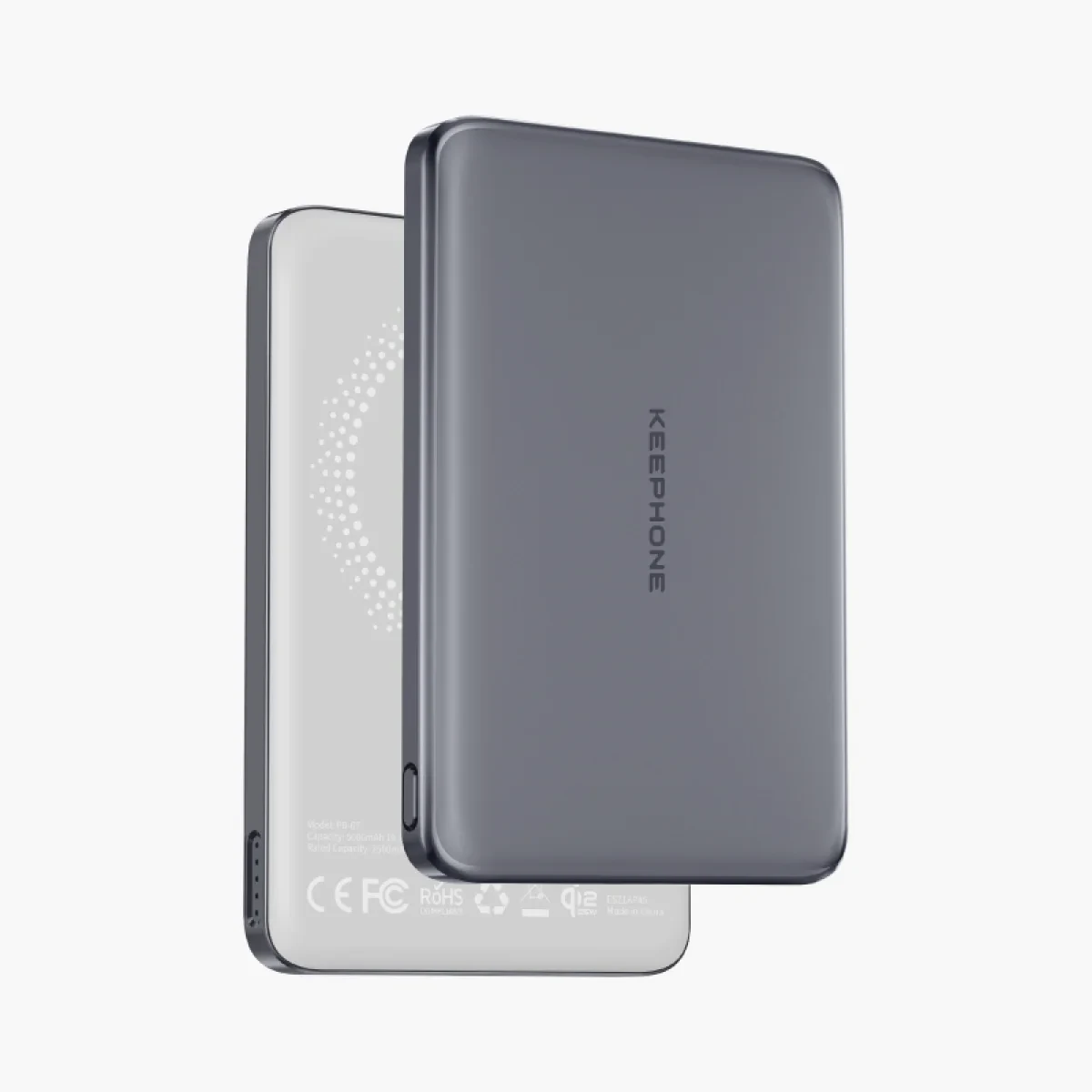 Внешний аккумулятор Keephone Ultra Slim Shanks MagSafe Qi2 10000mAh 25W (Gunmetal)