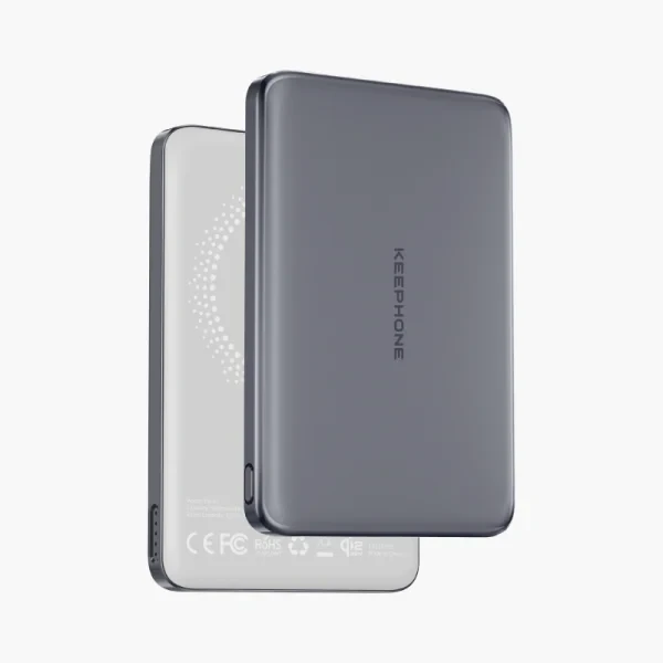 Внешний аккумулятор Keephone Ultra Slim Shanks MagSafe Qi2 10000mAh 25W (Gunmetal)