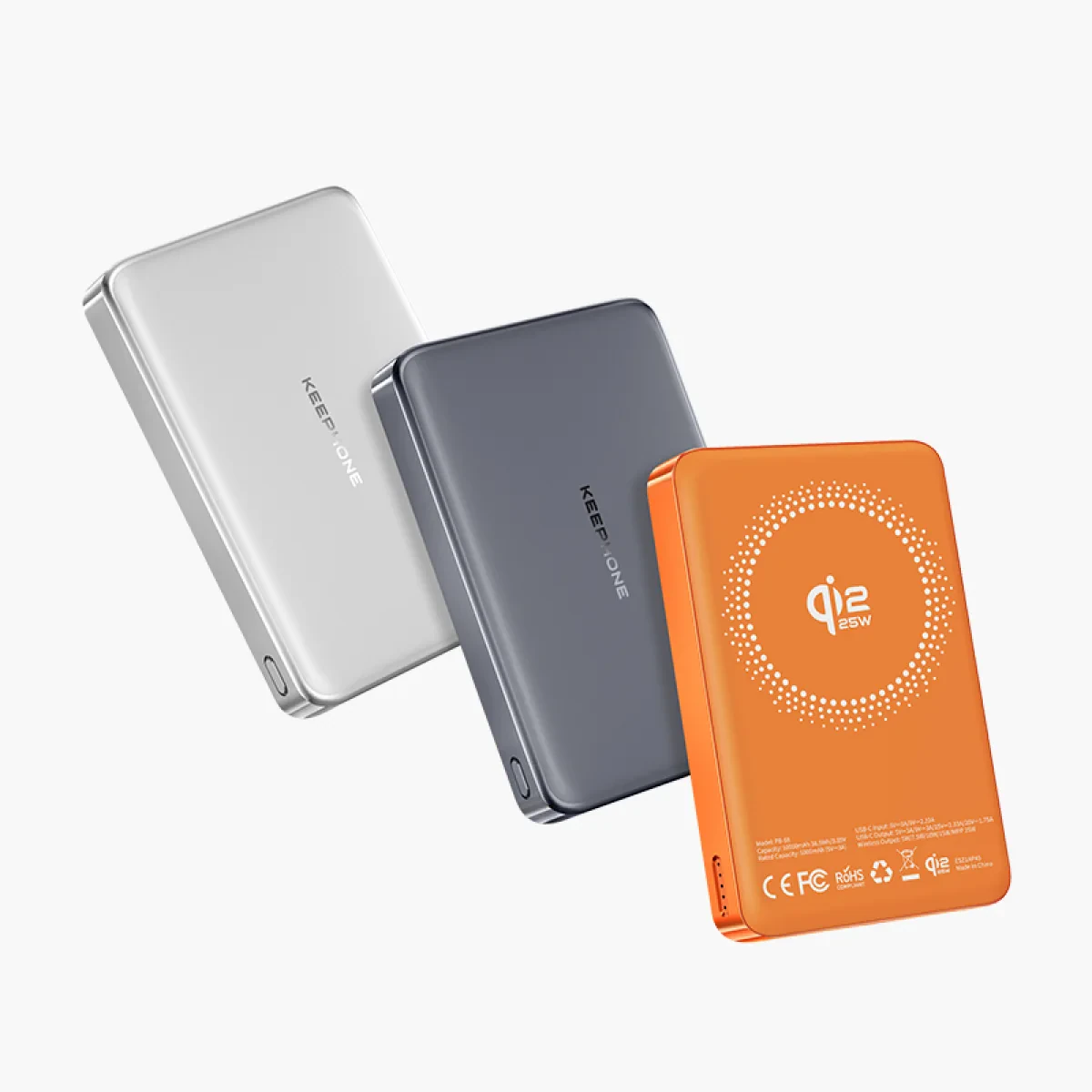 Внешний аккумулятор Keephone Ultra Slim Shanks MagSafe Qi2 10000mAh 25W (Gunmetal)