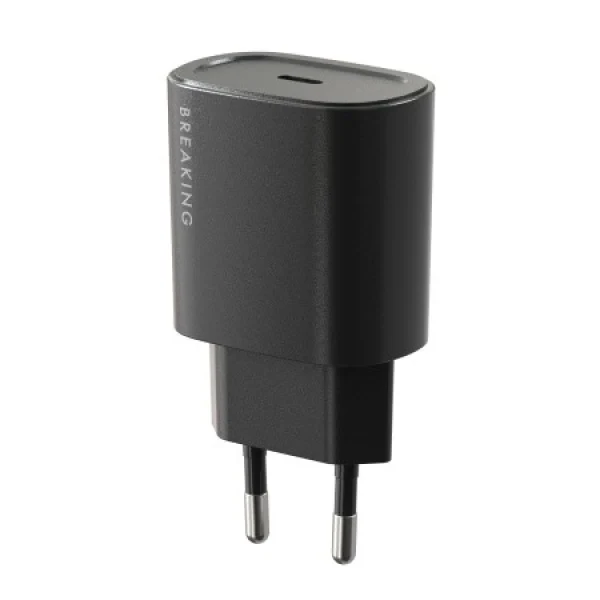 Адаптер Breaking P-08 USB-C 25W с кабелем USB-C 1m (Black)