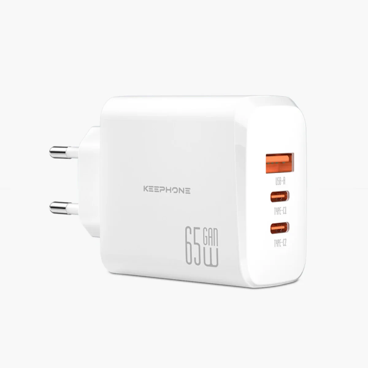 Адаптер Keephone Speedy 2xUSB-C + USB-A 65W (White)