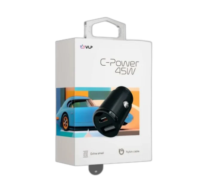 Автомобильное зарядное устройство VLP C-Power USB-A + USB-C 45W (Black)
