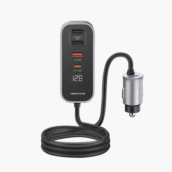 Автомобильное зарядное устройство Keephone CC14 RevAmp 3xUSB-A + 2xUSB-C 107W (Gunmetal)