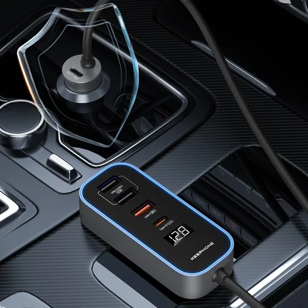 Автомобильное зарядное устройство Keephone CC14 RevAmp 3xUSB-A + 2xUSB-C 107W (Gunmetal)