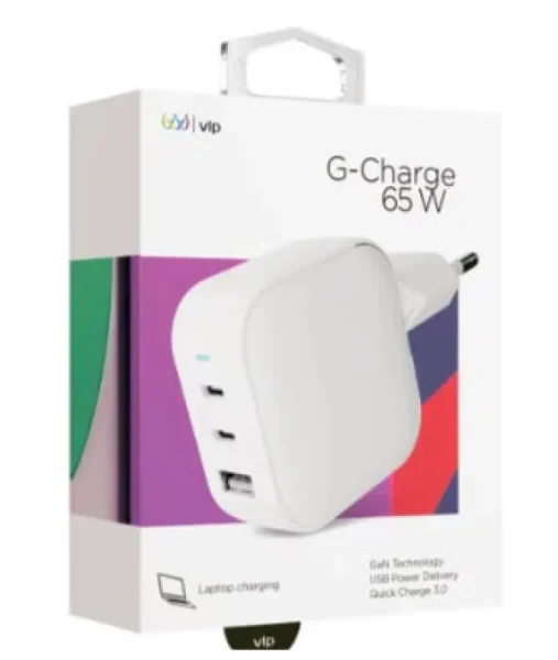 Адаптер VLP G-Charge 2xUSB-C + USB-A 65W (White)
