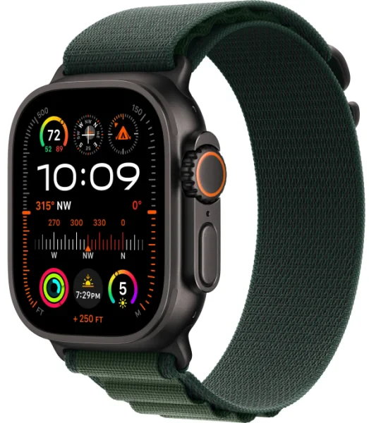 Apple Watch Ultra 2 2024 49mm Black Titanium Dark Green Alpine Loop
