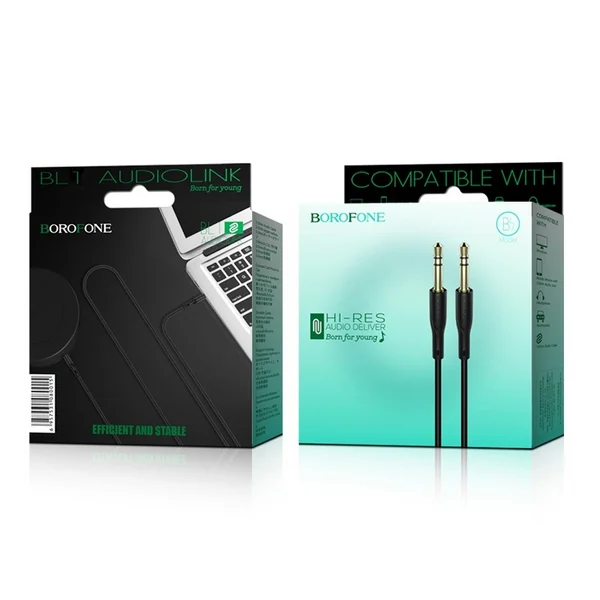 Кабель AUX Borofone BL1 Audiolink 3.5mm - 3.5mm 1m (Black)