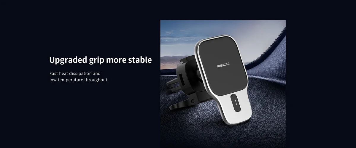 Автомобильный держатель Recci RHO-C15 MagSafe с беспроводной зарядкой (Black)