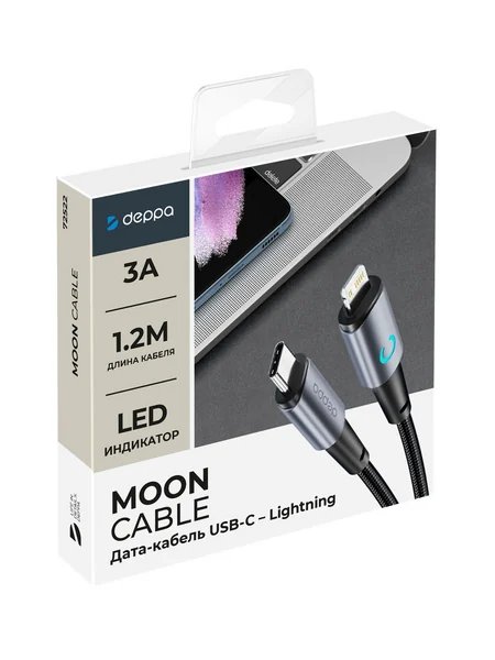 Кабель Deppa Moon USB-C - Lightning (1.2m)