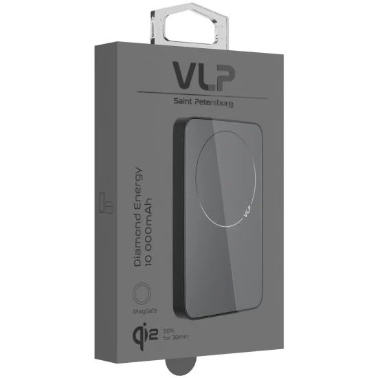 Внешний аккумулятор VLP Diamond Energy MagSafe, Qi2, 10000 mAh, USB-C, (Black Titan)