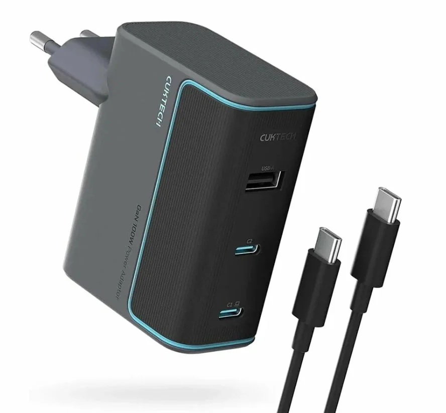 Адаптер Xiaomi Cuktech AD1003EU GaN 2xUSB-C + USB-A 100W с кабелем USB-C 1m (Gray)