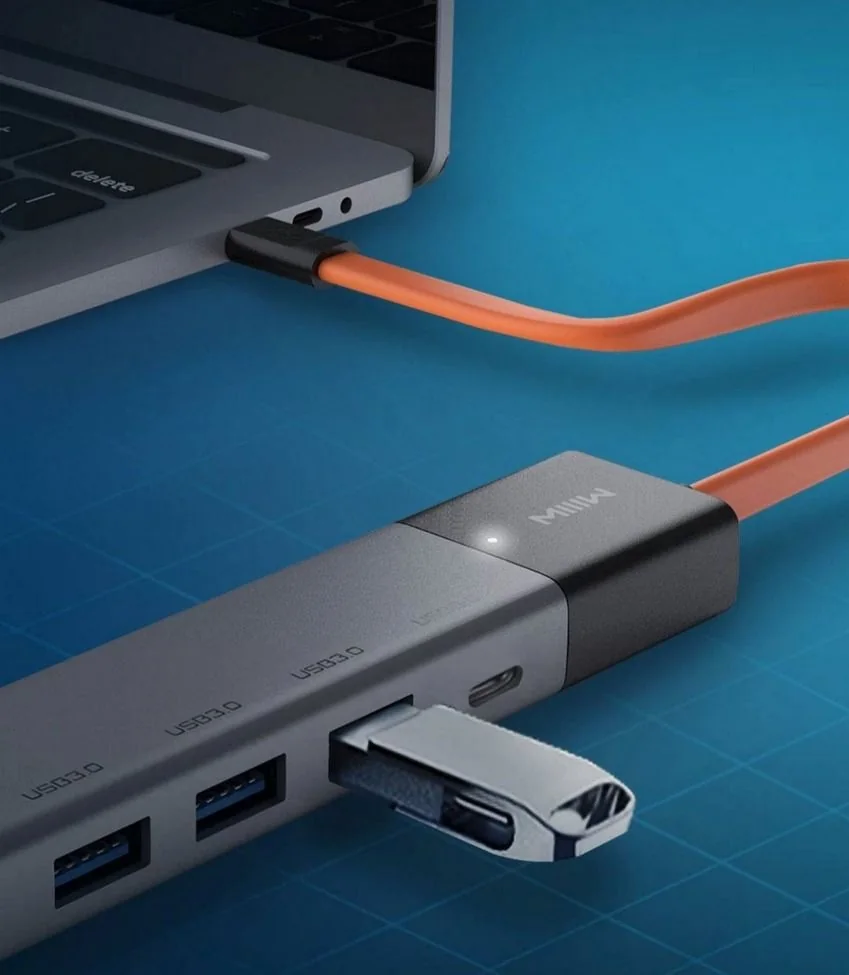Адаптер MIIIW Type-C HUB Adapter 5 in 1, 3х USB 3.0 HDMI 4K 1x Type-C PD MWCMA05