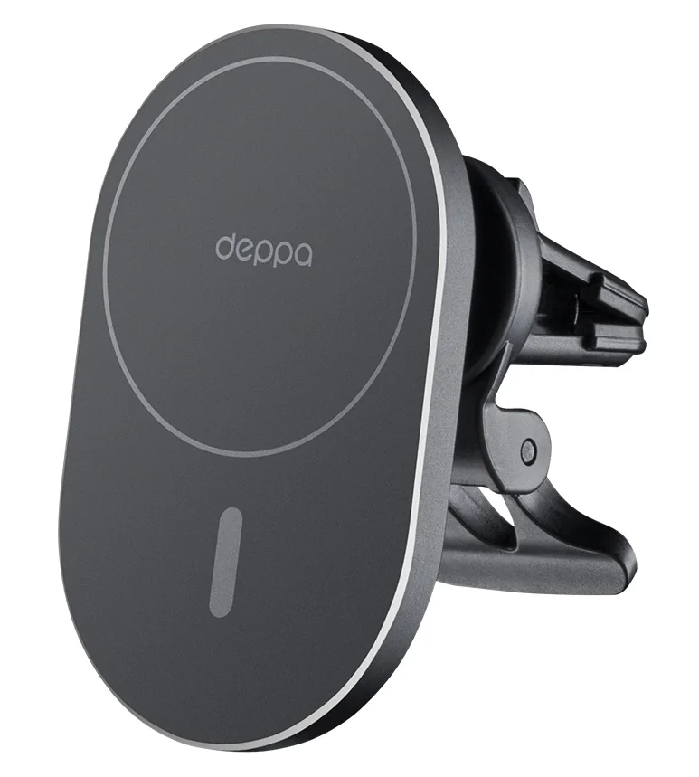 Автомобильный держатель Deppa Flat MagSafe с беспроводной зарядкой (Black)