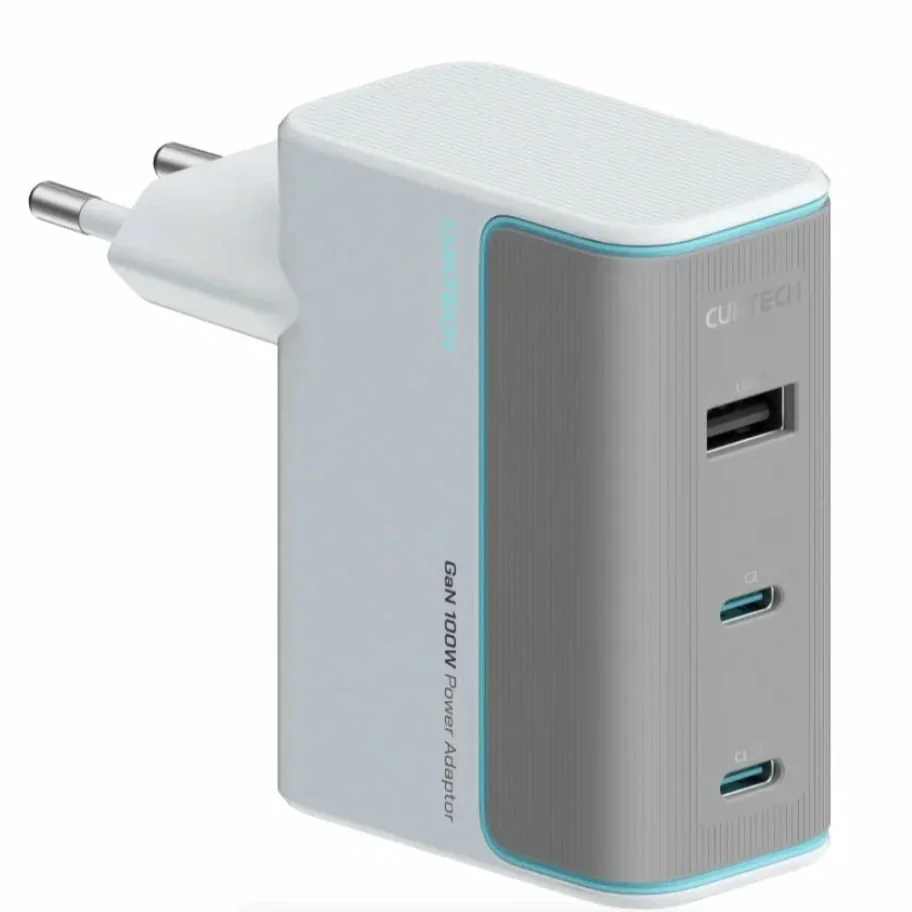 Адаптер Xiaomi Cuktech AD1003EU GaN 2xUSB-C + USB-A 100W с кабелем USB-C 1m (White)