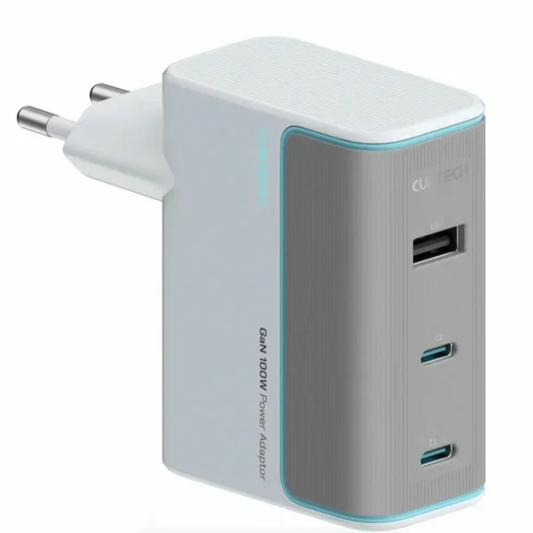 Адаптер Xiaomi Cuktech AD1003EU GaN 2xUSB-C + USB-A 100W с кабелем USB-C 1m (White)