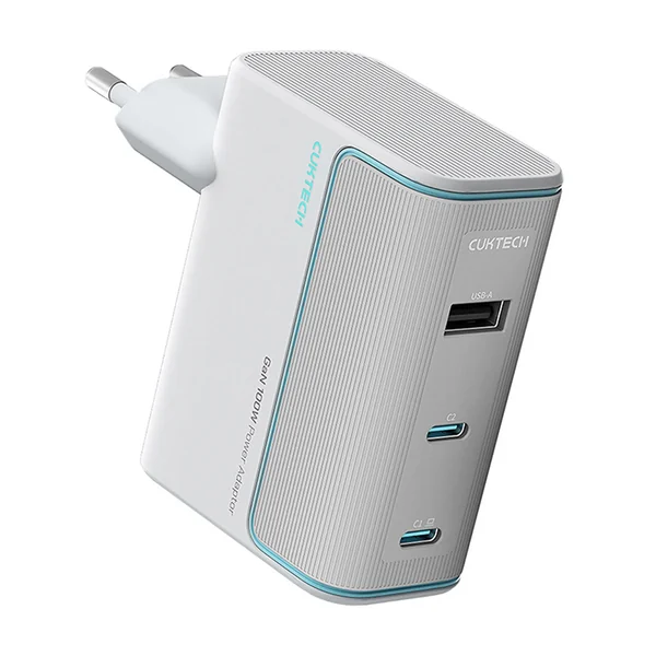 Адаптер Xiaomi Cuktech AD1003EU GaN 2xUSB-C + USB-A 100W с кабелем USB-C 1m (White)