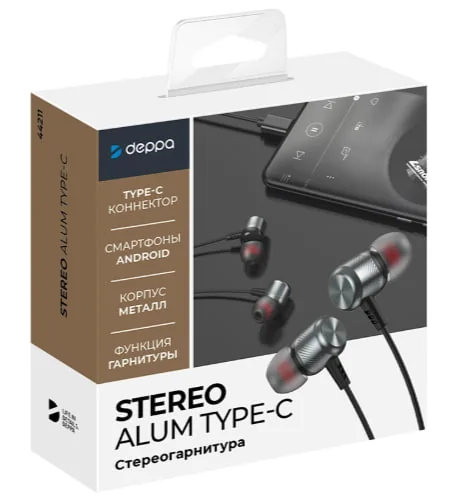 Наушники Deppa Stereo Alum USB-C