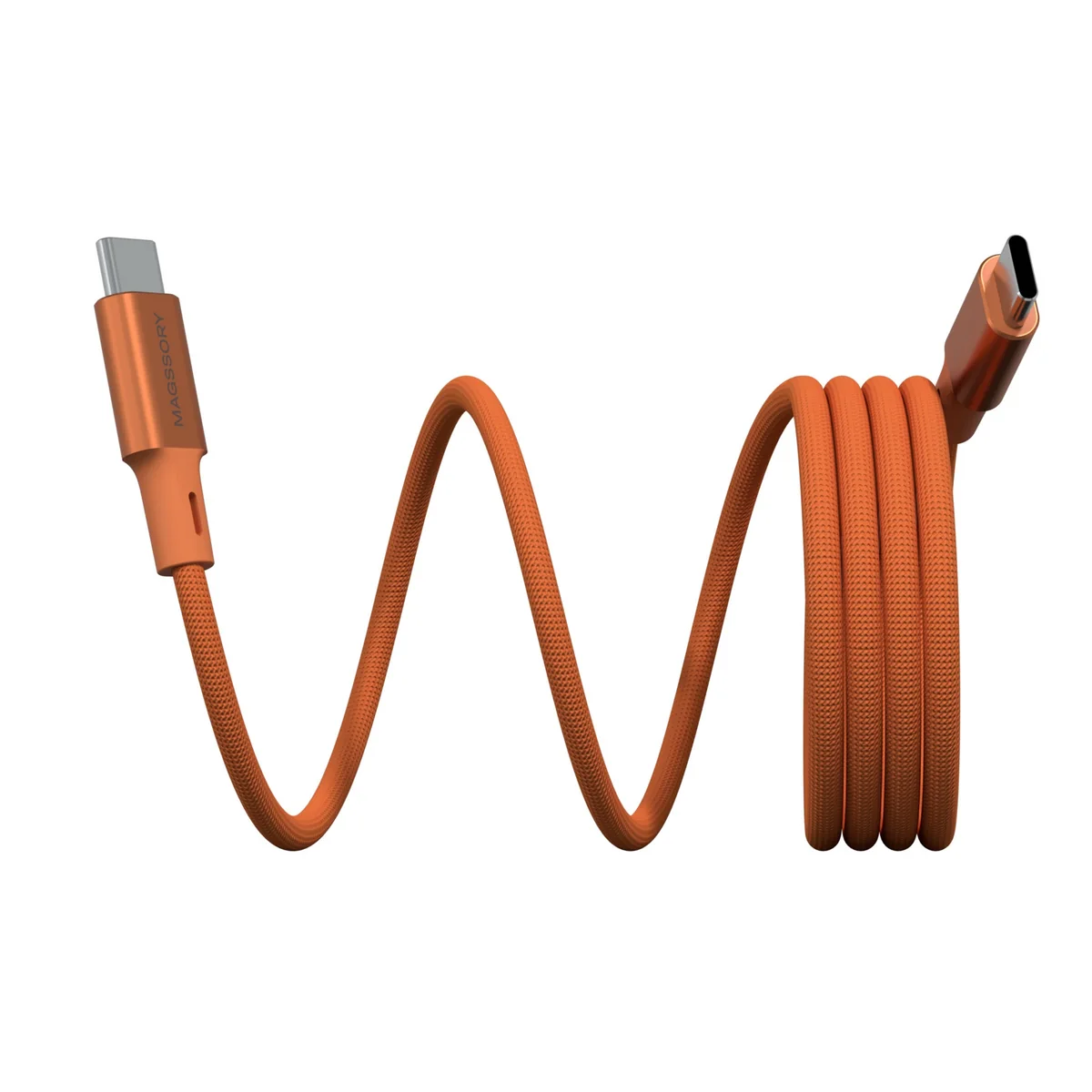 Магнитный кабель Magssory 60W USB-C, 1,2м (оранжевый)