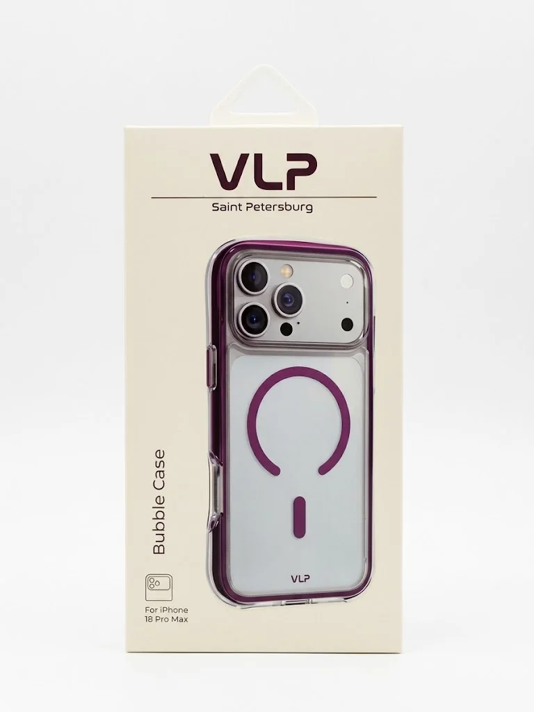 Чехол VLP Bubble Case с MagSafe для iPhone 17 Pro Max /18 Pro Max (Темно - вишневый)