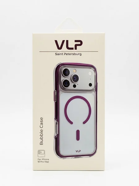 Чехол VLP Bubble Case с MagSafe для iPhone 17 Pro Max /18 Pro Max (Темно - вишневый)