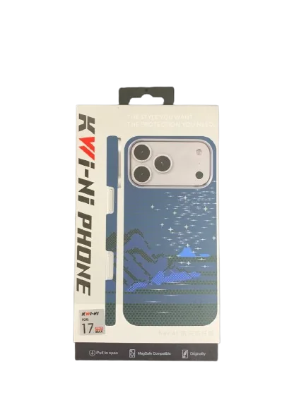 Чехол Kwi-Ni с MagSafe для iPhone 17 Pro Max под карбон Cиний звезды