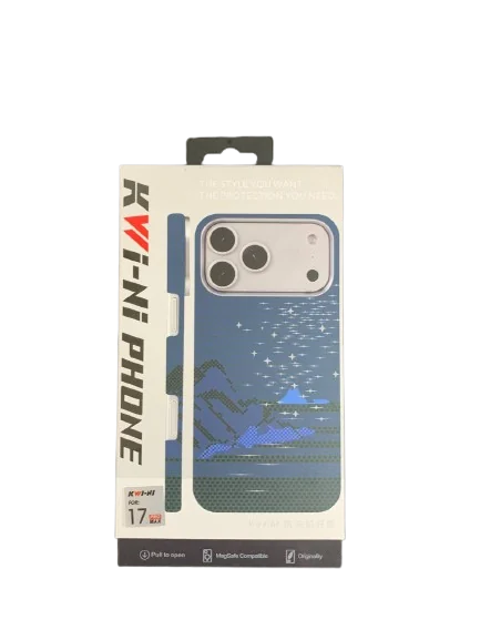 Чехол Kwi-Ni с MagSafe для iPhone 17 Pro Max под карбон Cиний звезды