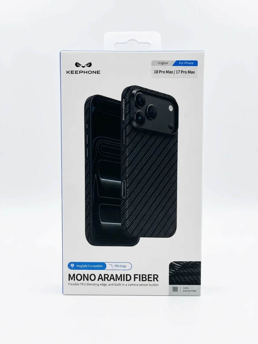 Защитный чехол Keephone Mono Aramid Fiber с Magsafe для 17 Pro Max / 18 Pro Max (Robin Black)