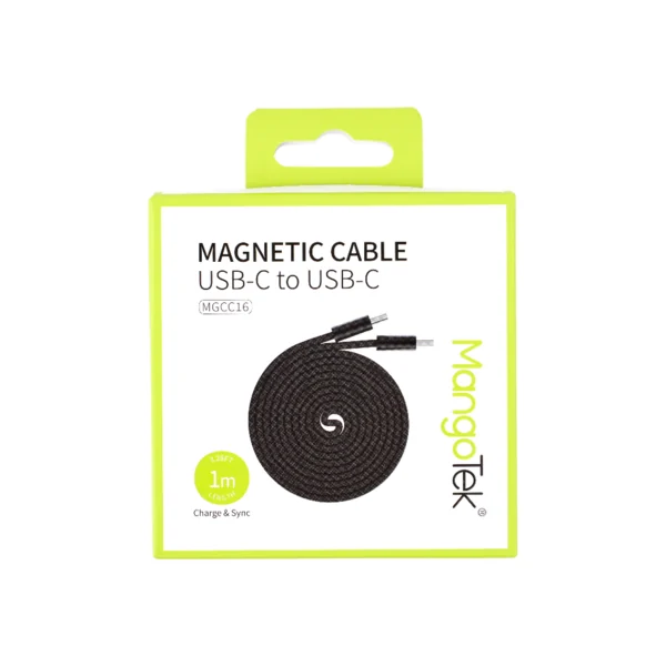 Кабель магнитный MangoTek MGCC16 USB-C - USB-C 240W 1м (Black)
